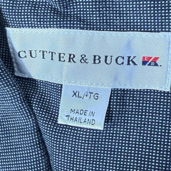 Nebraska Cutter Buck Long Sleeve Shirt Size XL Black & White Check N Logo - Picture 2 of 6